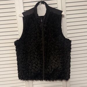 Black Faux Fur Vest